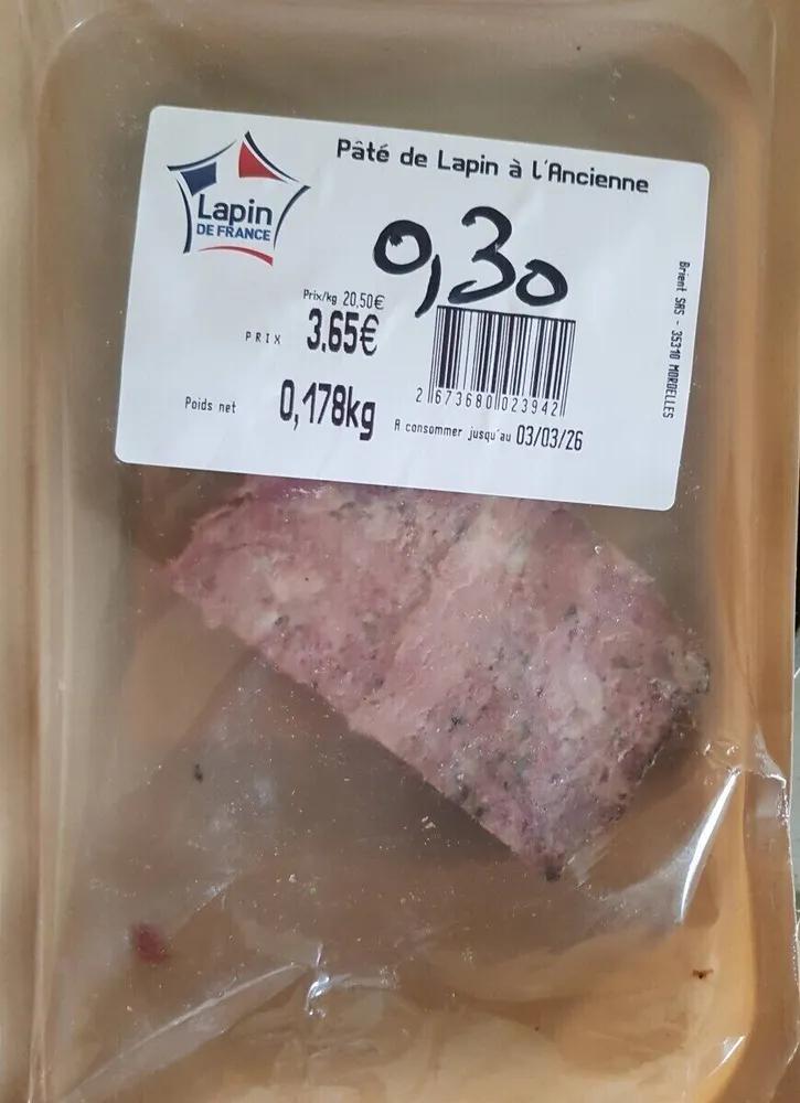 Paté de lapin à l'ancienne