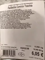 Feuillantine comtoise tranchée