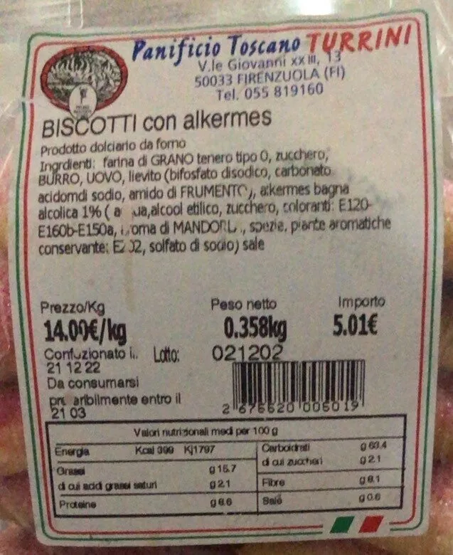 Biscotti con alkermes