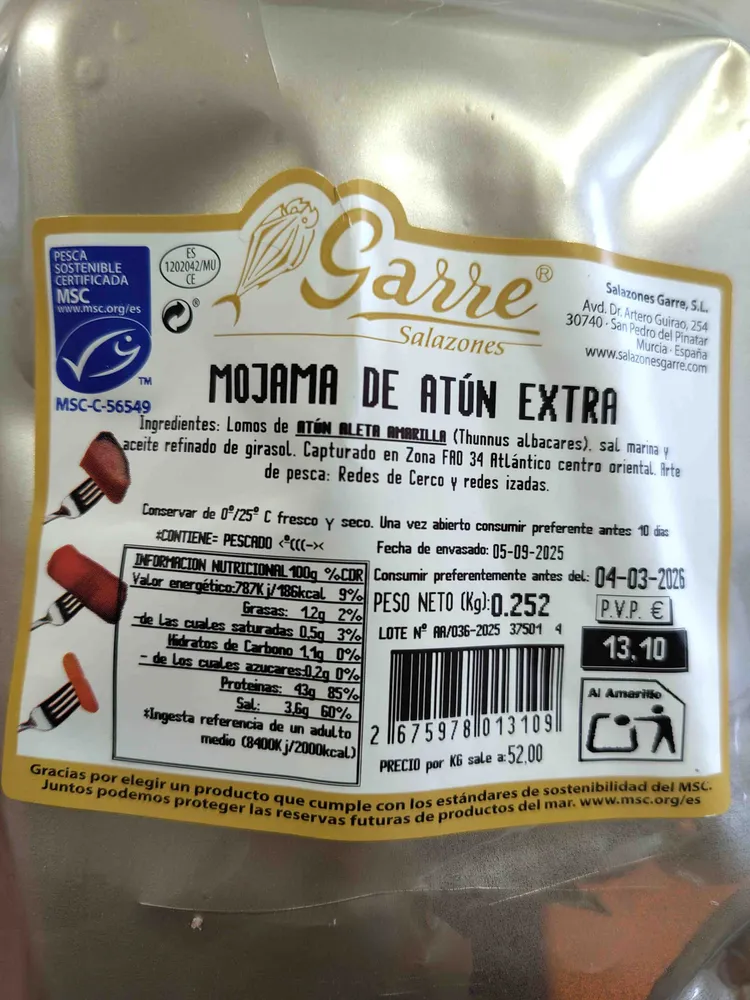 Mojama de atún Extra