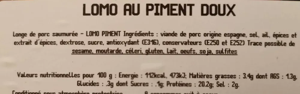 Lomo au piment doux