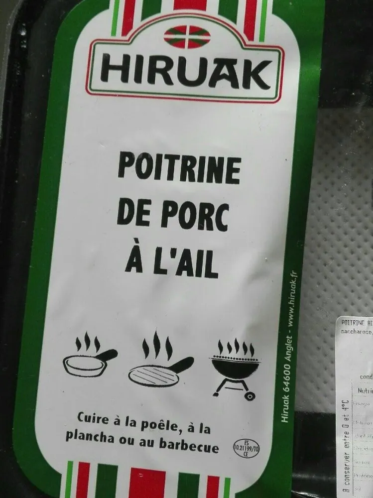 Poitrine de porc à l'ail