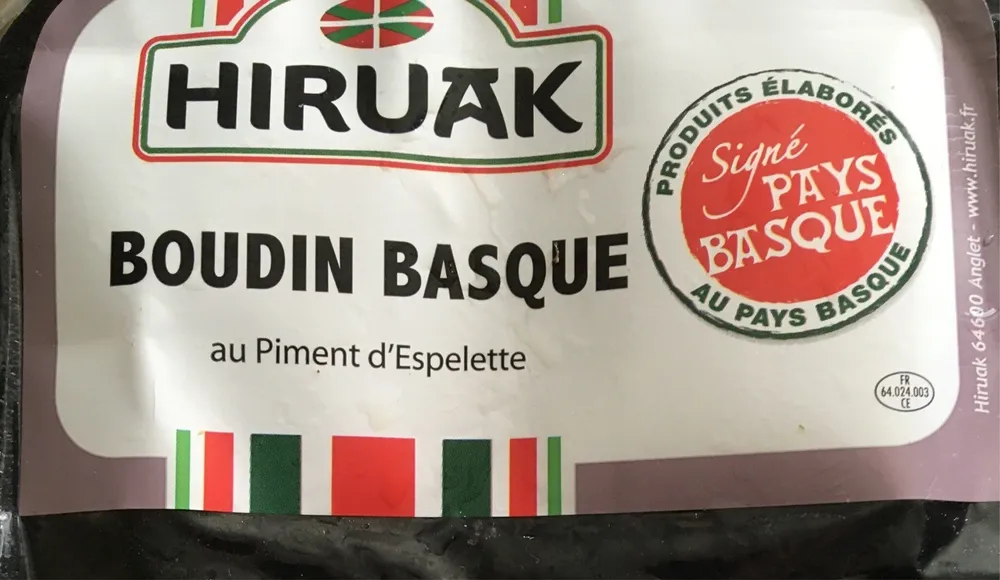 Boudin basque au piment d'espelette