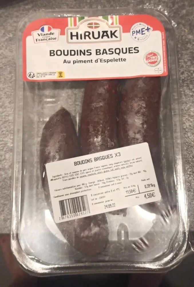 Boudins basque au piment d'espelette