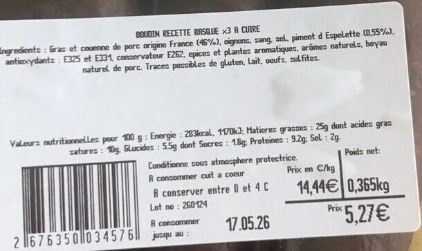 Boudins recette basque a cuire