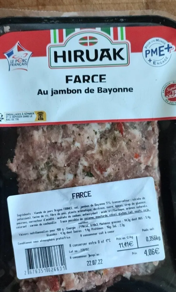 Farce au jambon de Bayonne