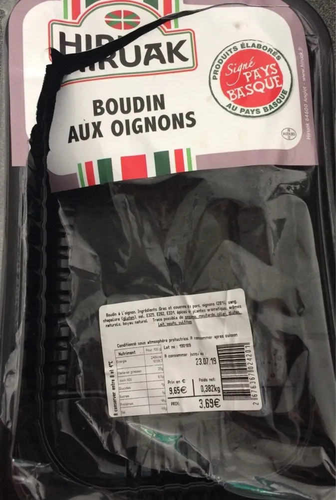 Boudin au oignons