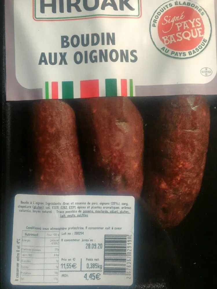 Boudin aux oignons