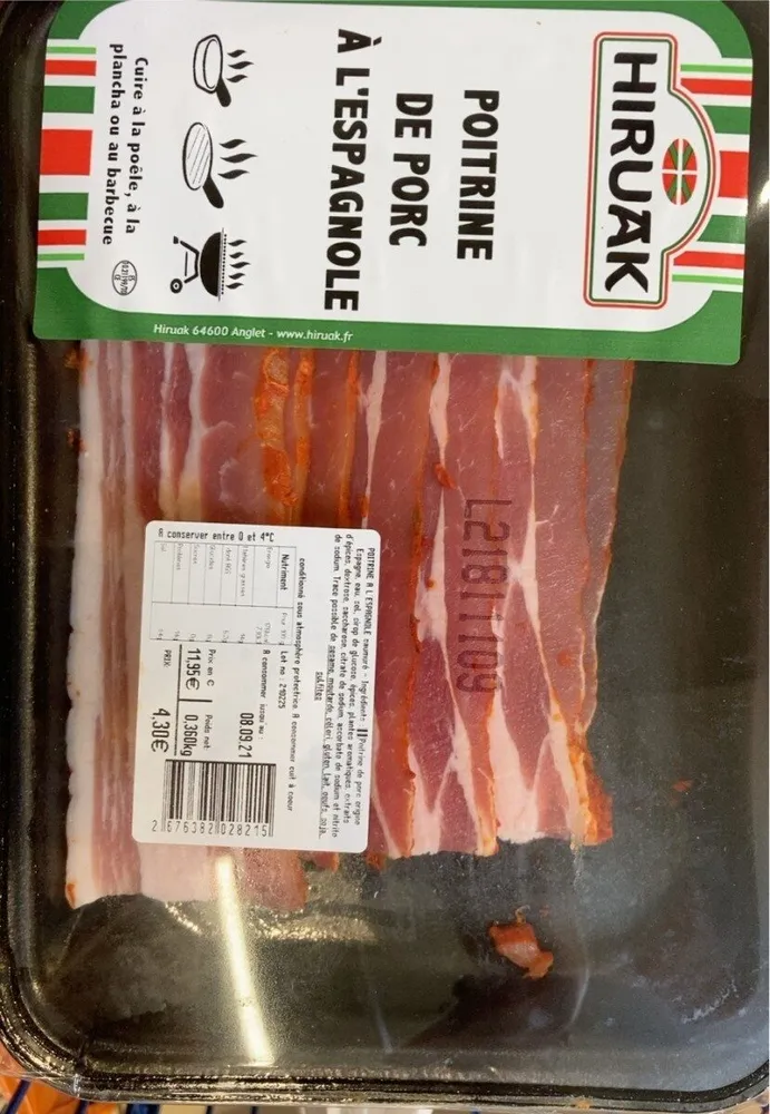Poitrine de porc a l’espagnole