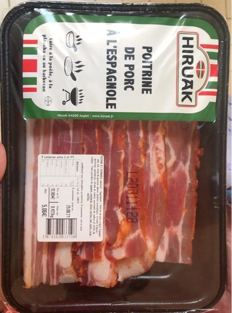 Poitrine de porc a l’espagnole