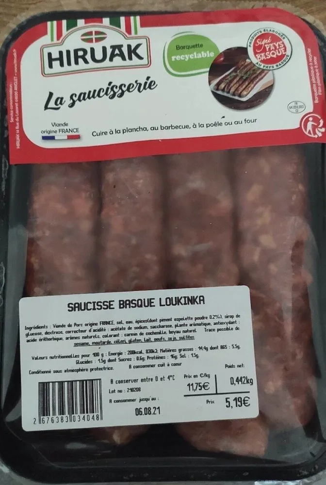 Saucisses basque loukinka