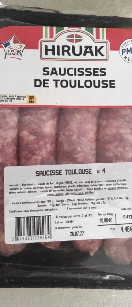 Saucisses de toulouse