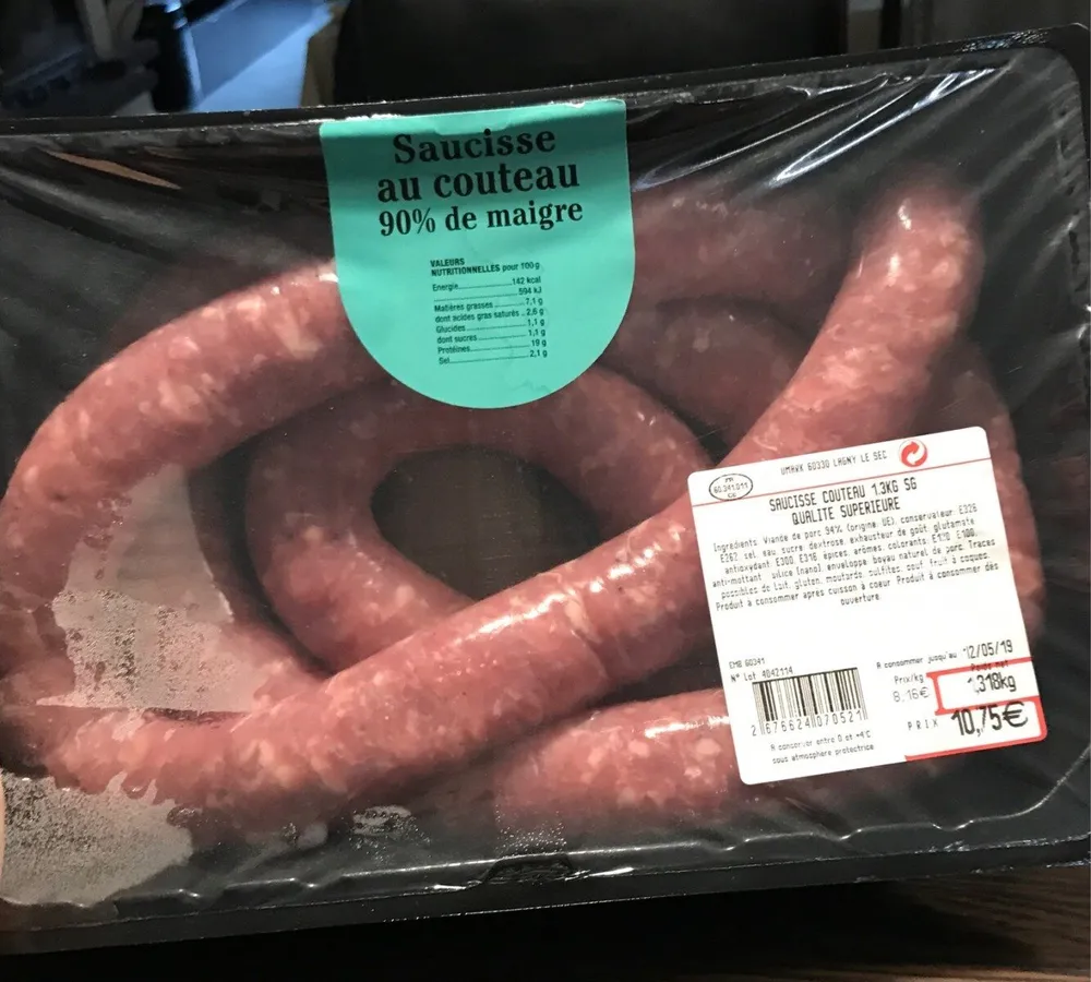 Saucisse couteau qualite superieur