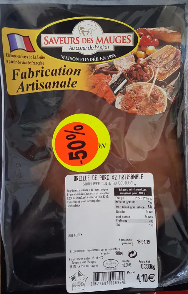 Oreille de porc X2 artisanale