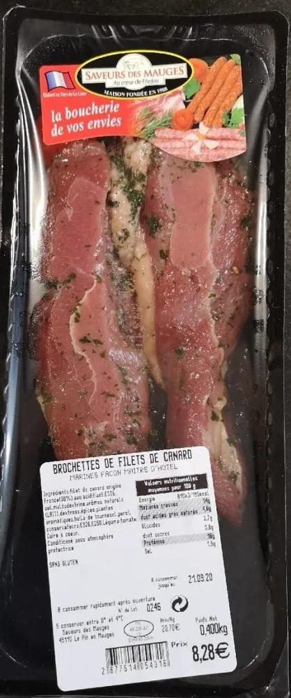Brochette de filets de canard