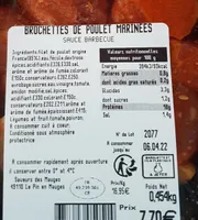 Brochettes de poulet marinées