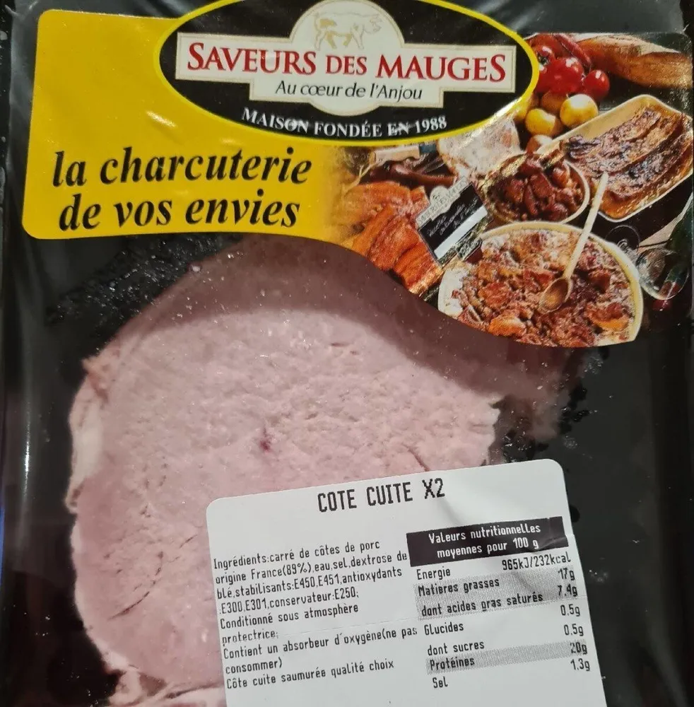 Côte de porc cuite