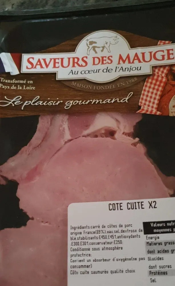 Cote de porc cuite