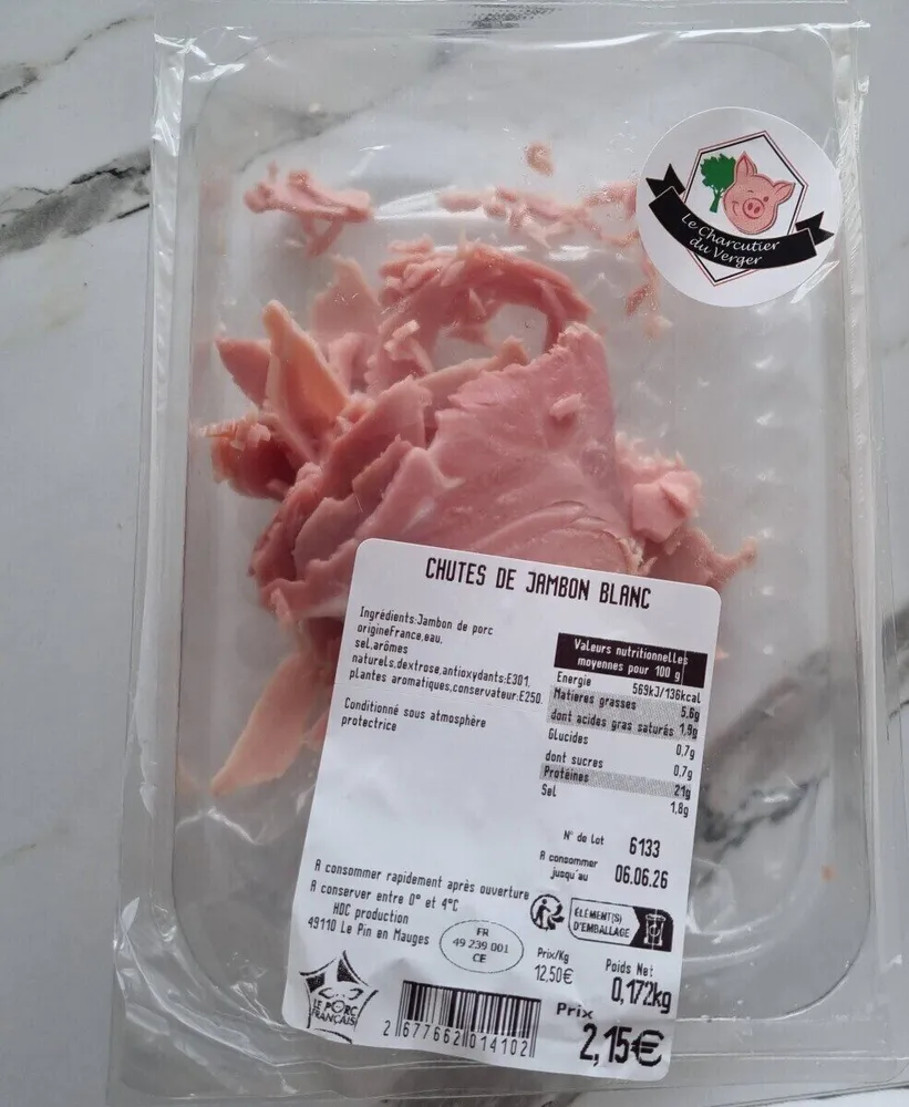 Chutes de jambon blanc