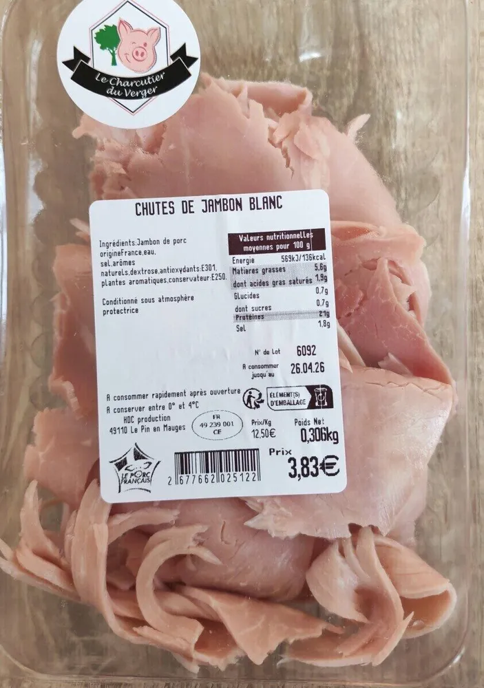 Chutes de jambon blanc