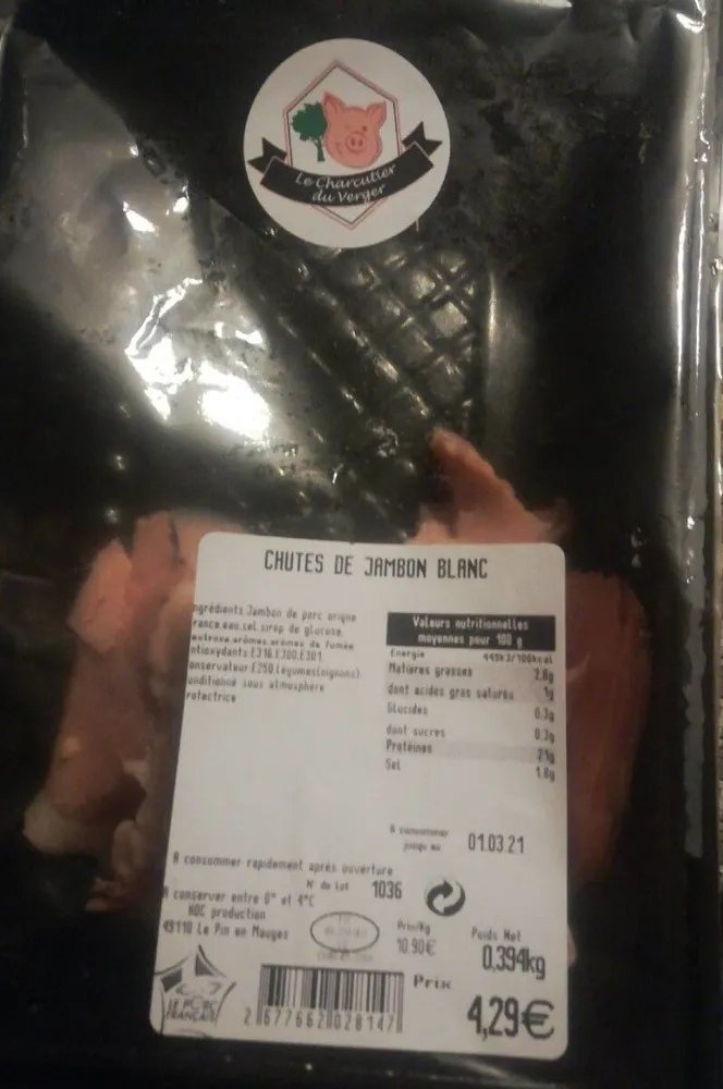 Chutes de jambon blanc