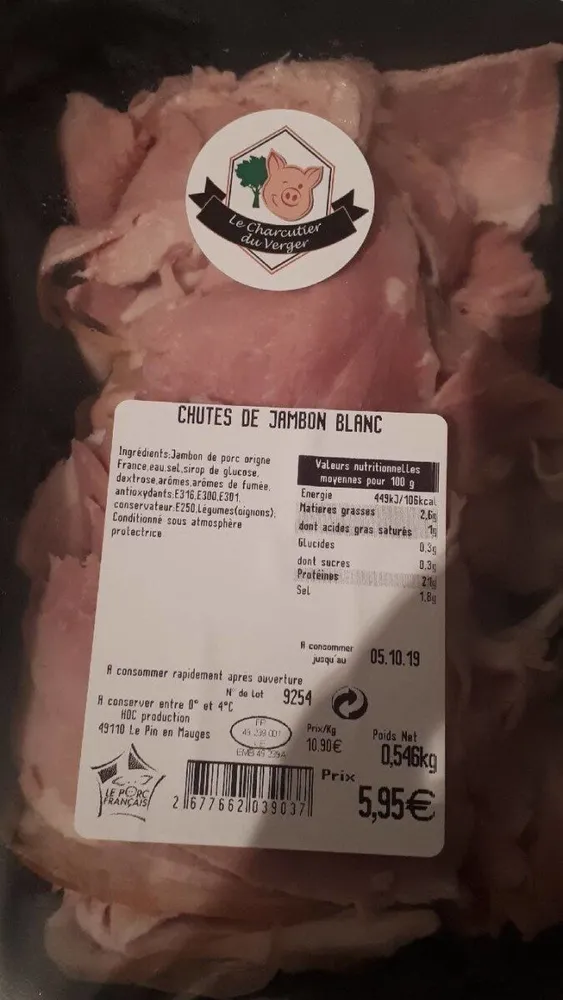 Chutes de jambons blanc