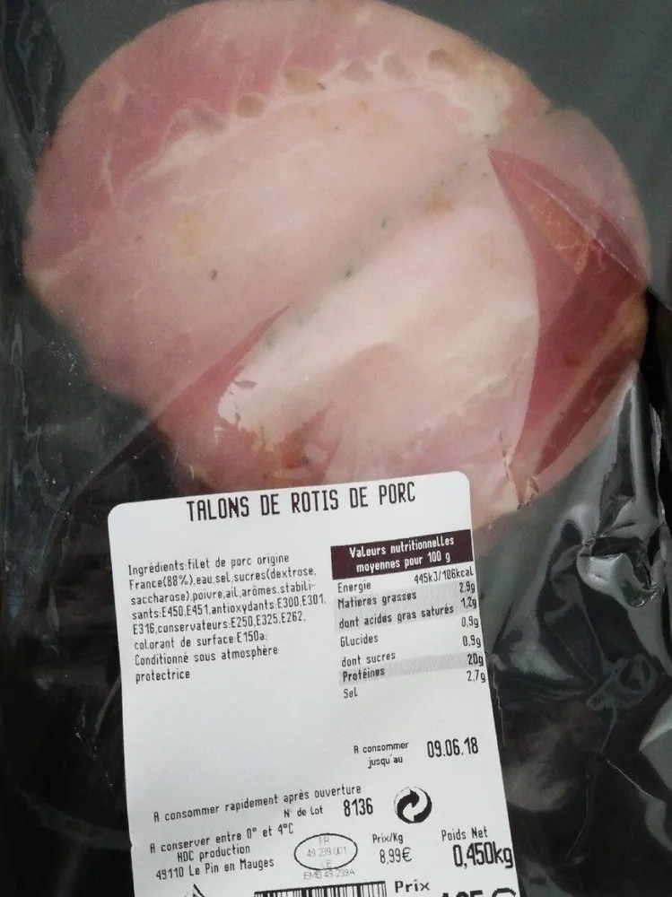 Talons de rôtis de porc