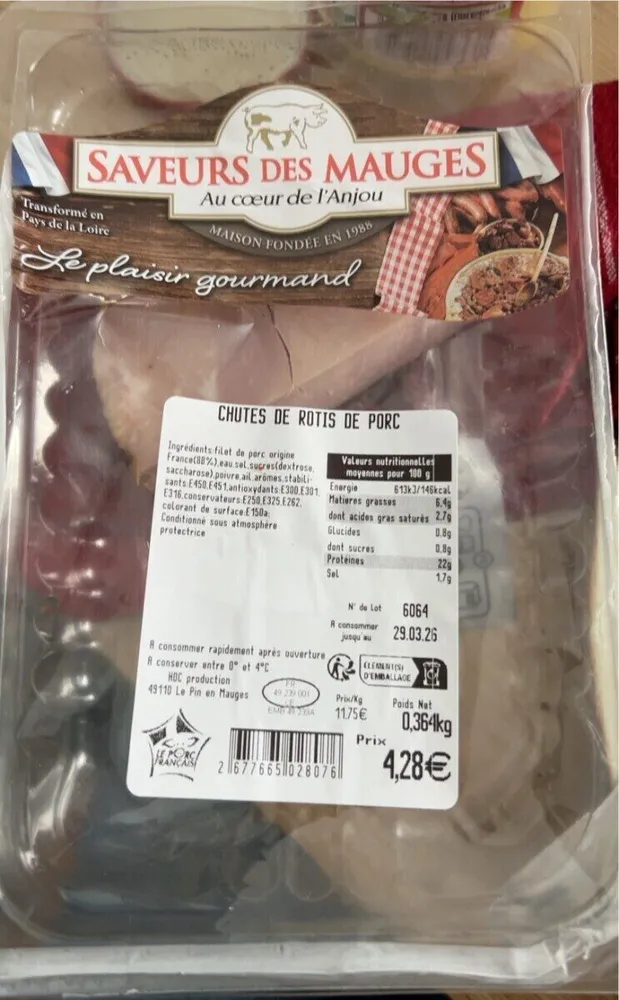 Chutes de rôtis de porc