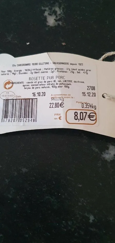 Saucisson sec supérieur
