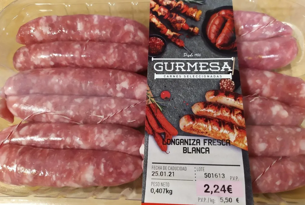 Longaniza fresca blanca