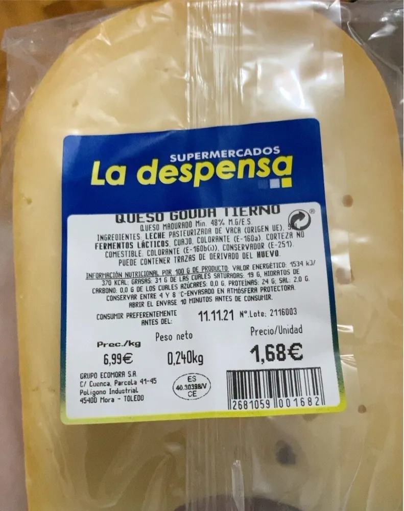 Queso Gouda tierno