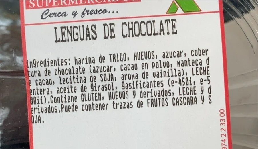 Lenguas de chocolate