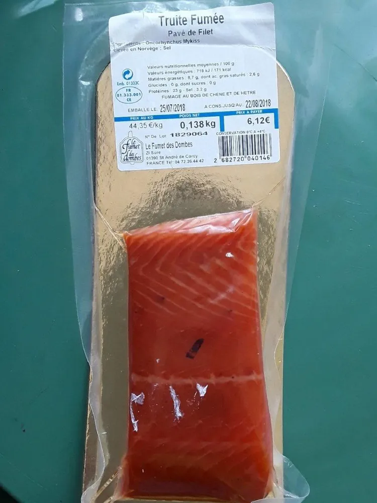 Truite fumée    pavé de filet