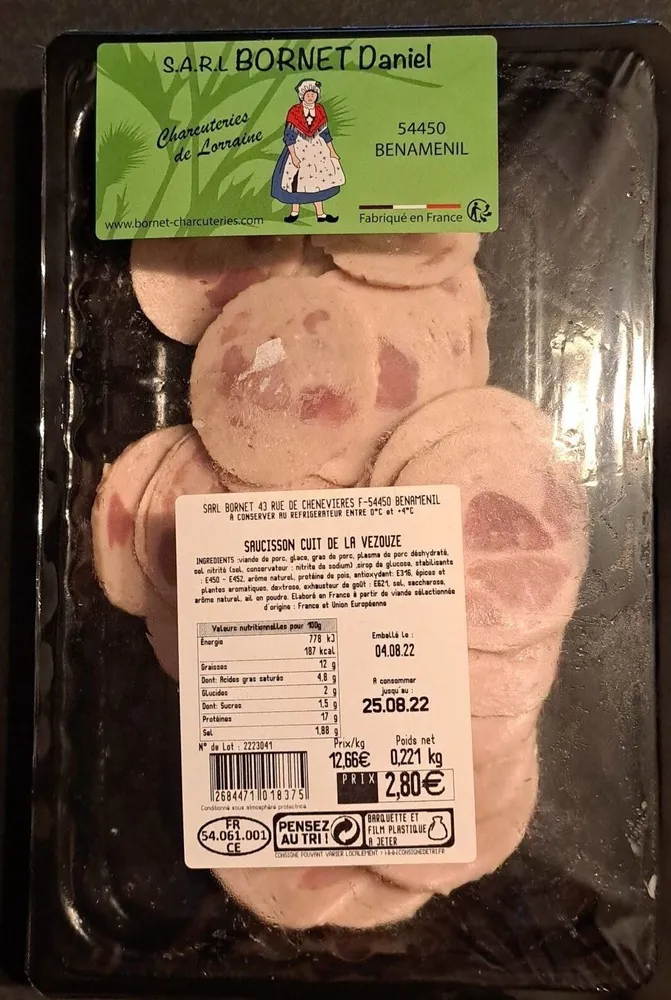 Saucisson cuit de le vazouze