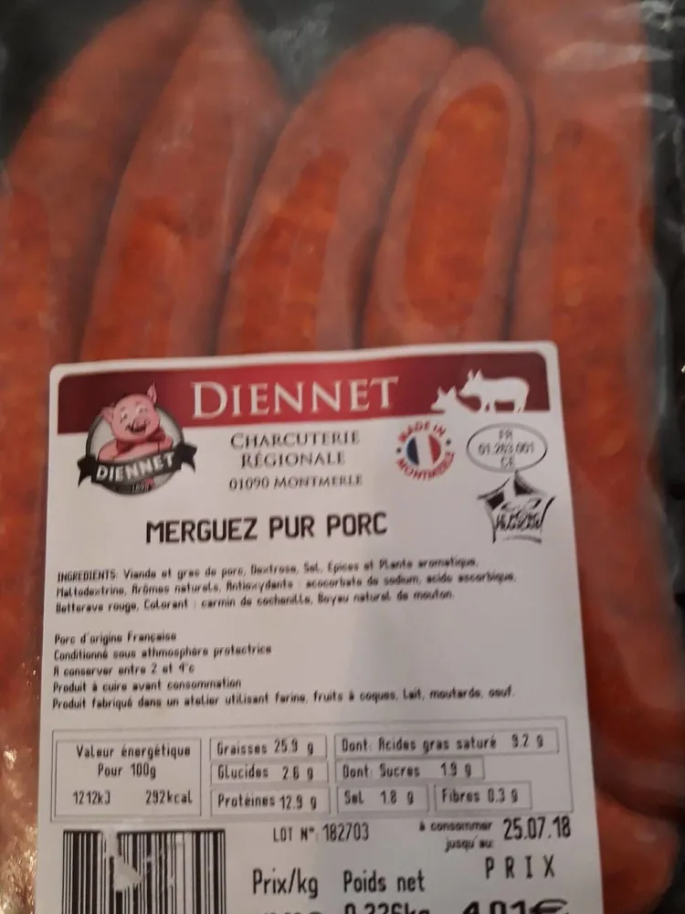 Merguez pur porc