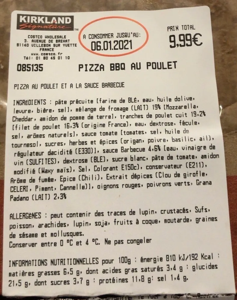 Pizza bbq au poulet