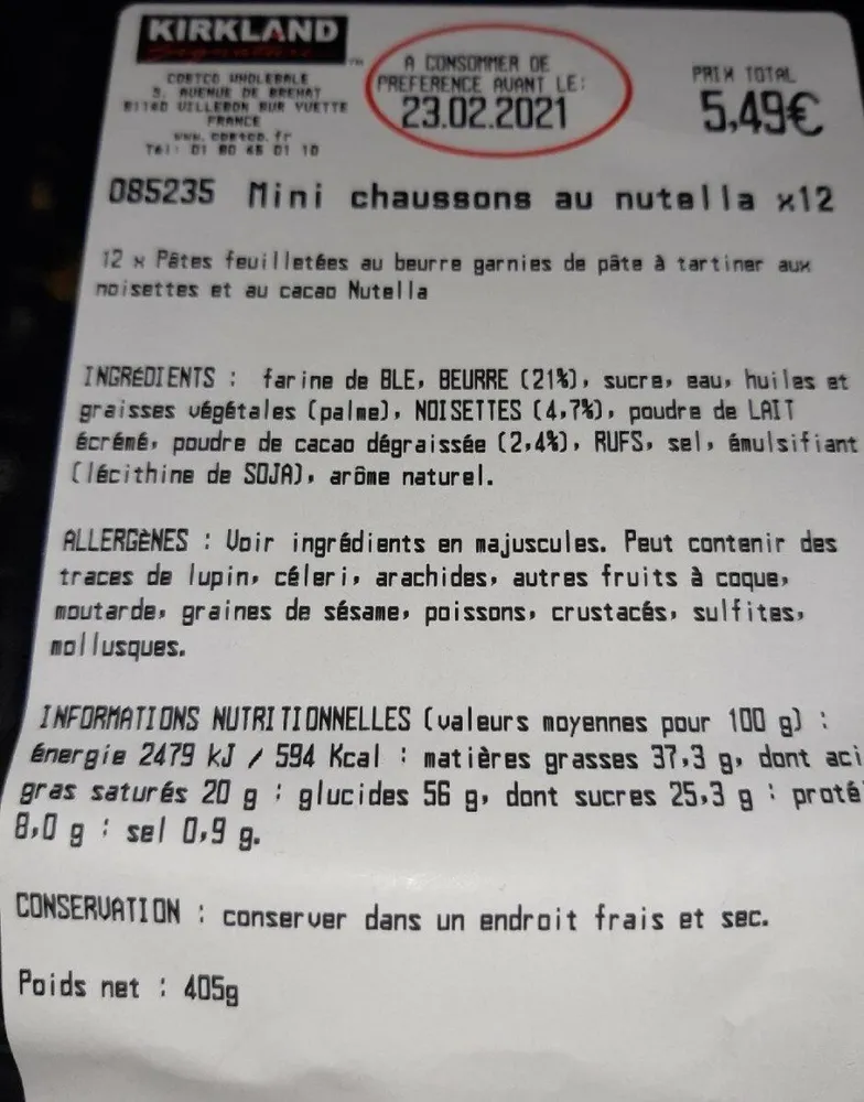Mini chaussons au Nutella