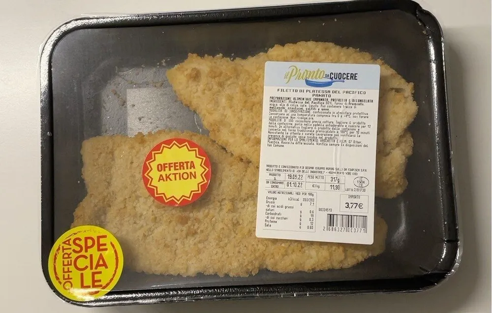 Filwtto di platessa del pacifico panato