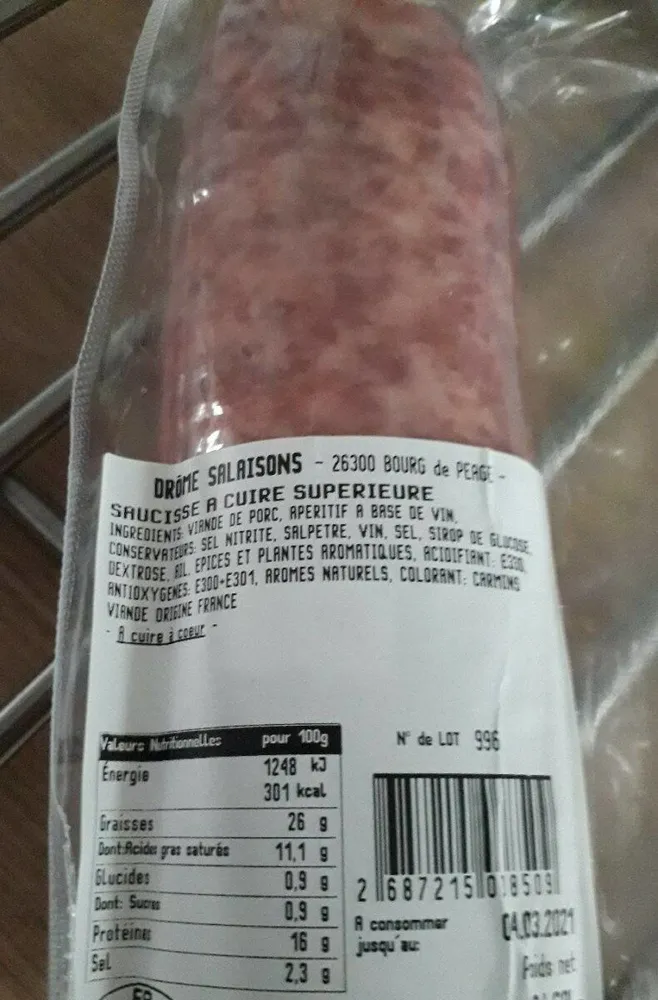 Saucisse a cuire supérieure