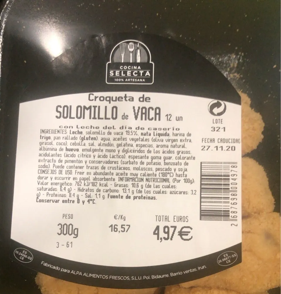 Croqueta de solomillo de vaca