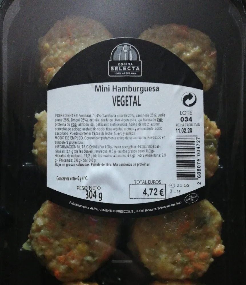 Mini hamburguesa vegetal