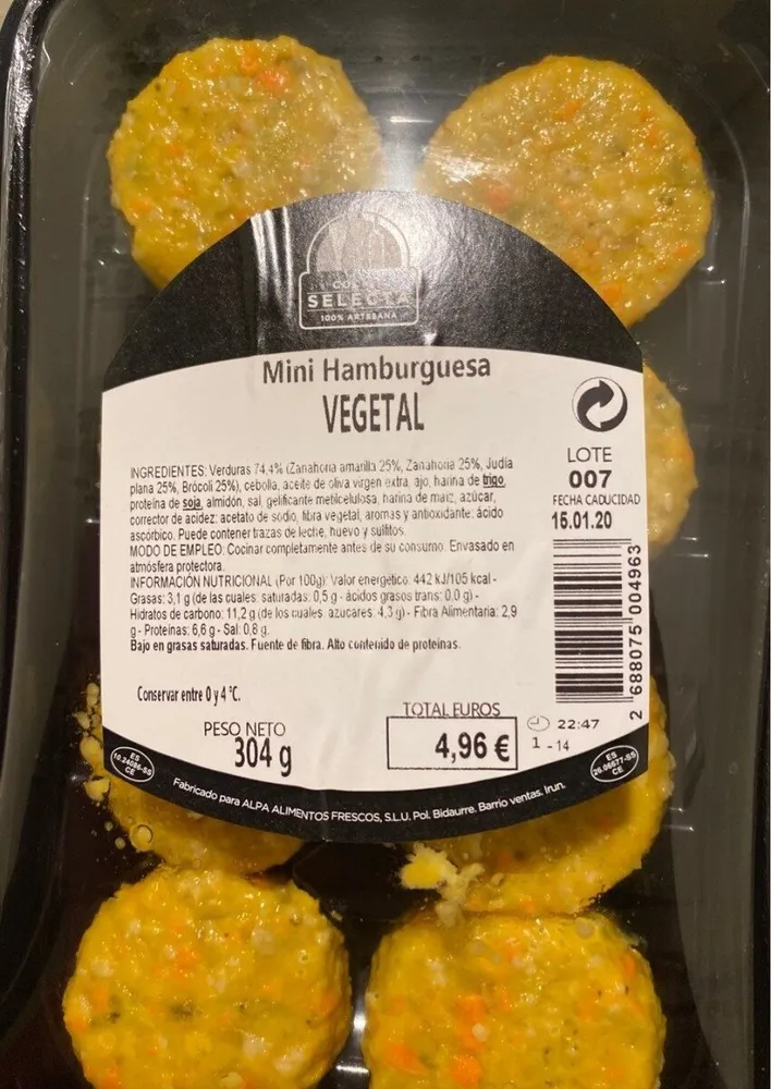 Mini hamburguesa vegetal