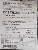 Poitrine roulée tranchée