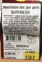 Le Supérieur saucisson sec pur porc