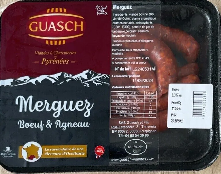 Merguez boeuf et agneau