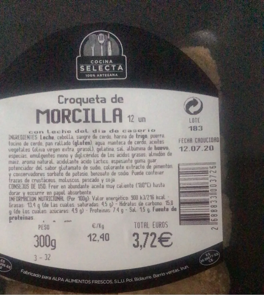 Croqueta de morcilla