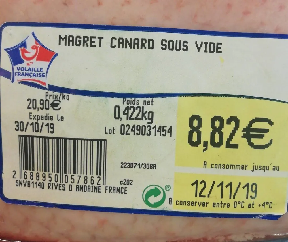 Magret canard sous vide