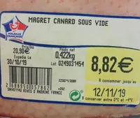 Magret canard sous vide