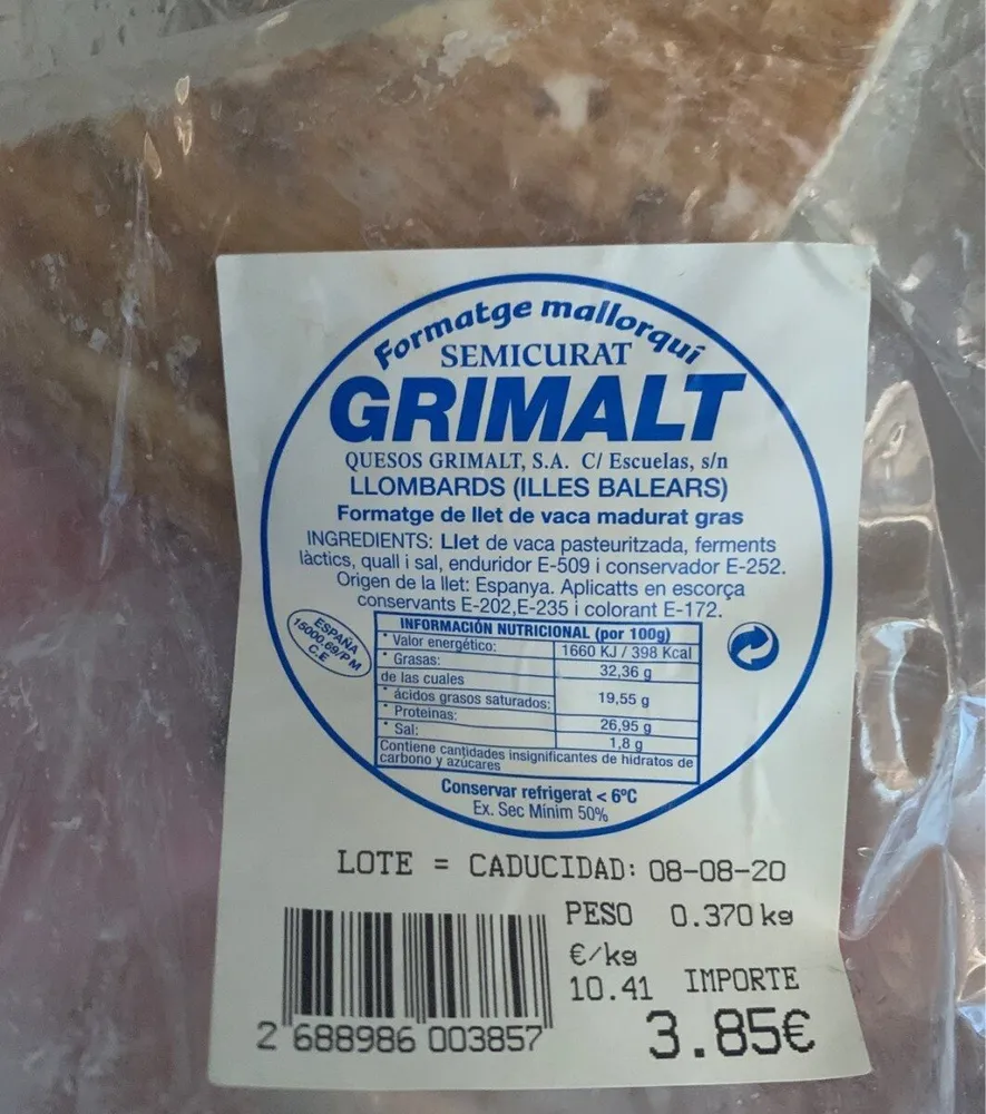 Queso mallorquin semicurado Grimalt