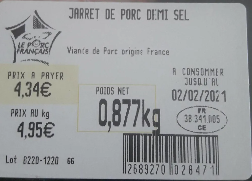 Jarret de porc demi-sel